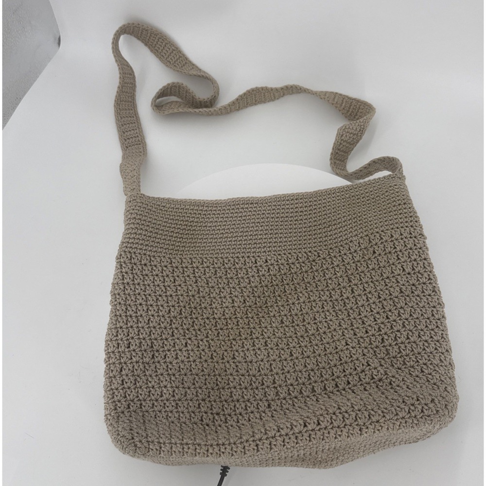 Women's Boho Crochet Knit Purse Crossbody Taupe-Zip-Genuine Sonoma Jean Company
